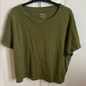 Madewell Softfade Cotton Boxy-Crop Tee Size Small